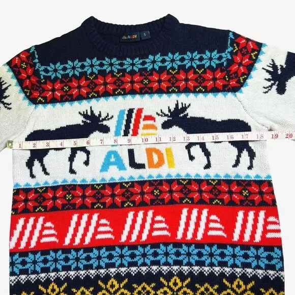 Aldi Limited Edition Christmas Holiday Sweater Fair Isle Unisex Size Small - Picture 10 of 13